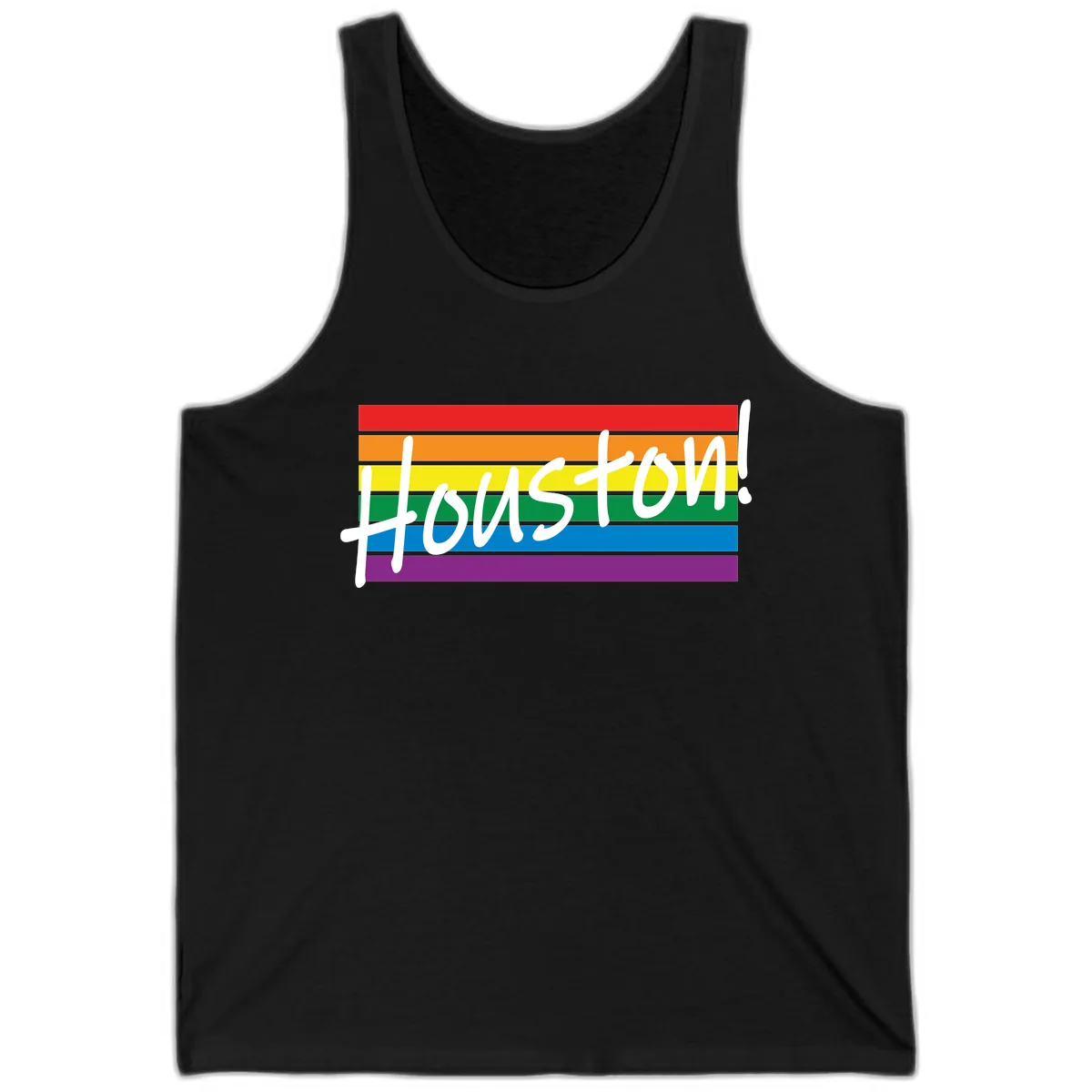 Houston Pride Rainbow Flag Tank in Black