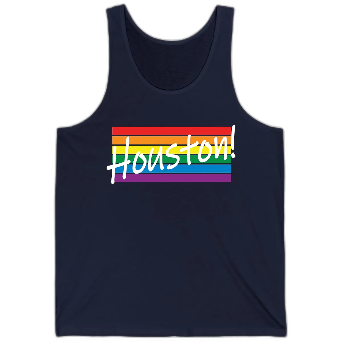 Houston Pride Rainbow Flag Tank in Navy