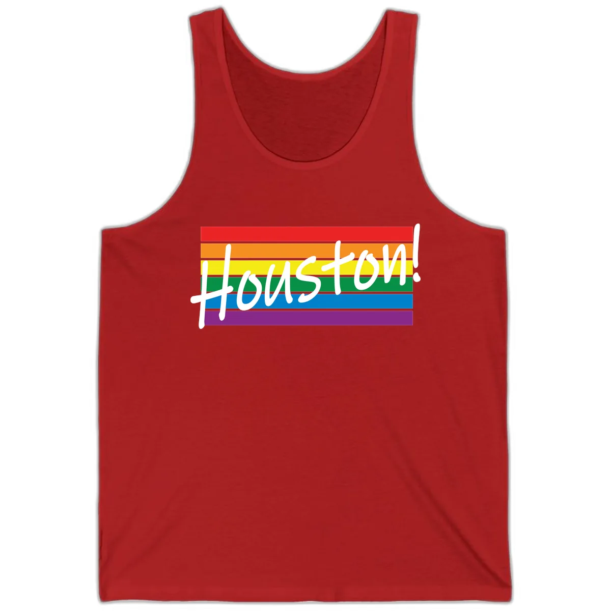 Houston Pride Rainbow Flag Tank in Red