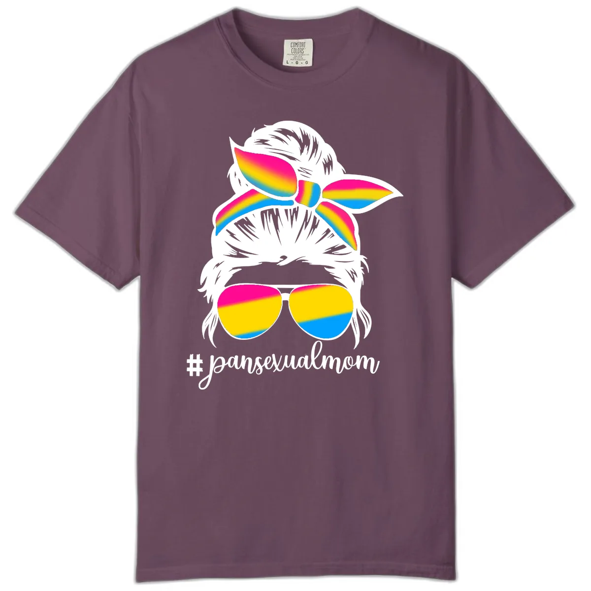 Pansexual Mom Rainbow Pride Comfort Color in Berry