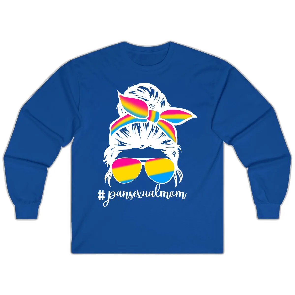 Pansexual Mom Rainbow Pride Long Sleeve in Royal