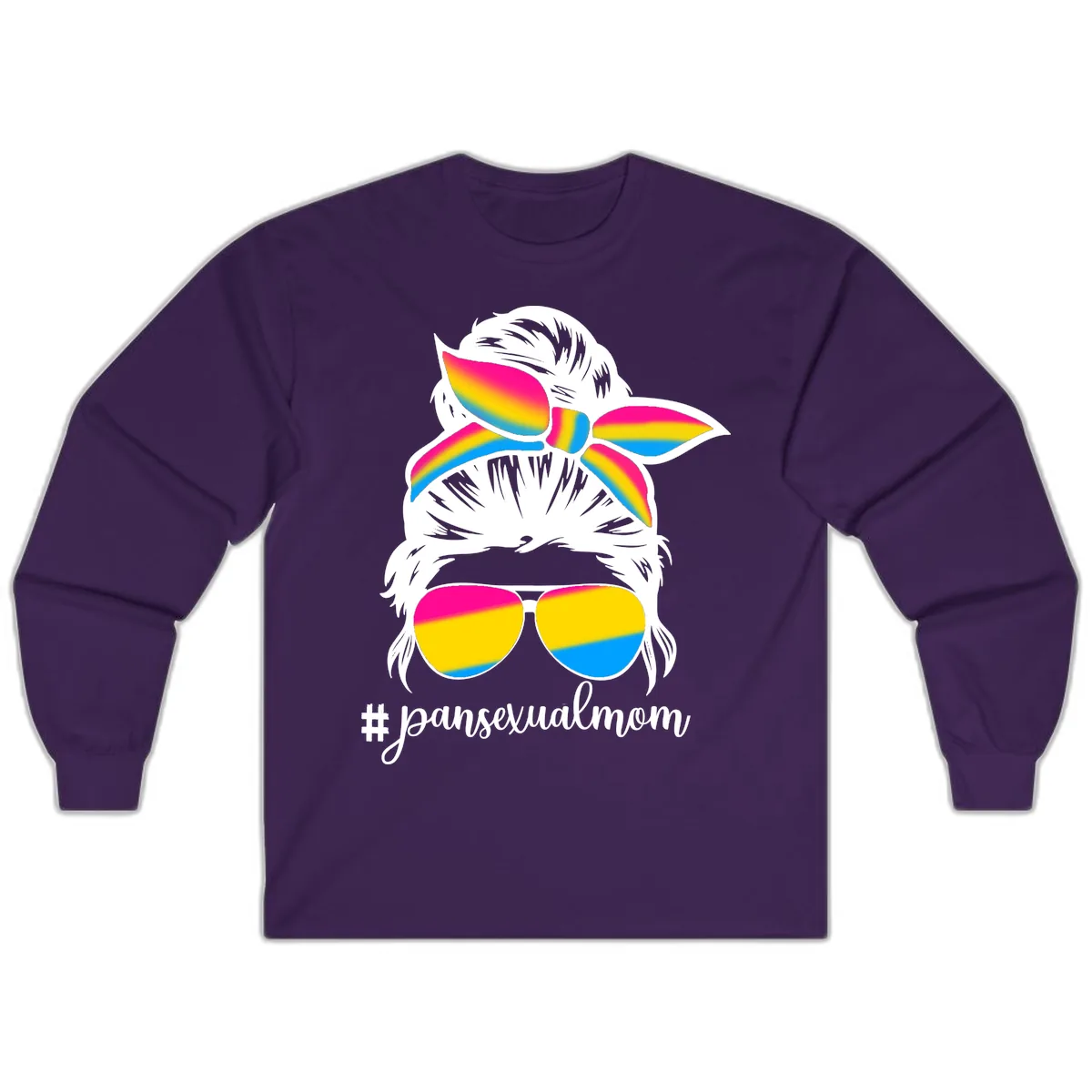 Pansexual Mom Rainbow Pride Long Sleeve in Purple