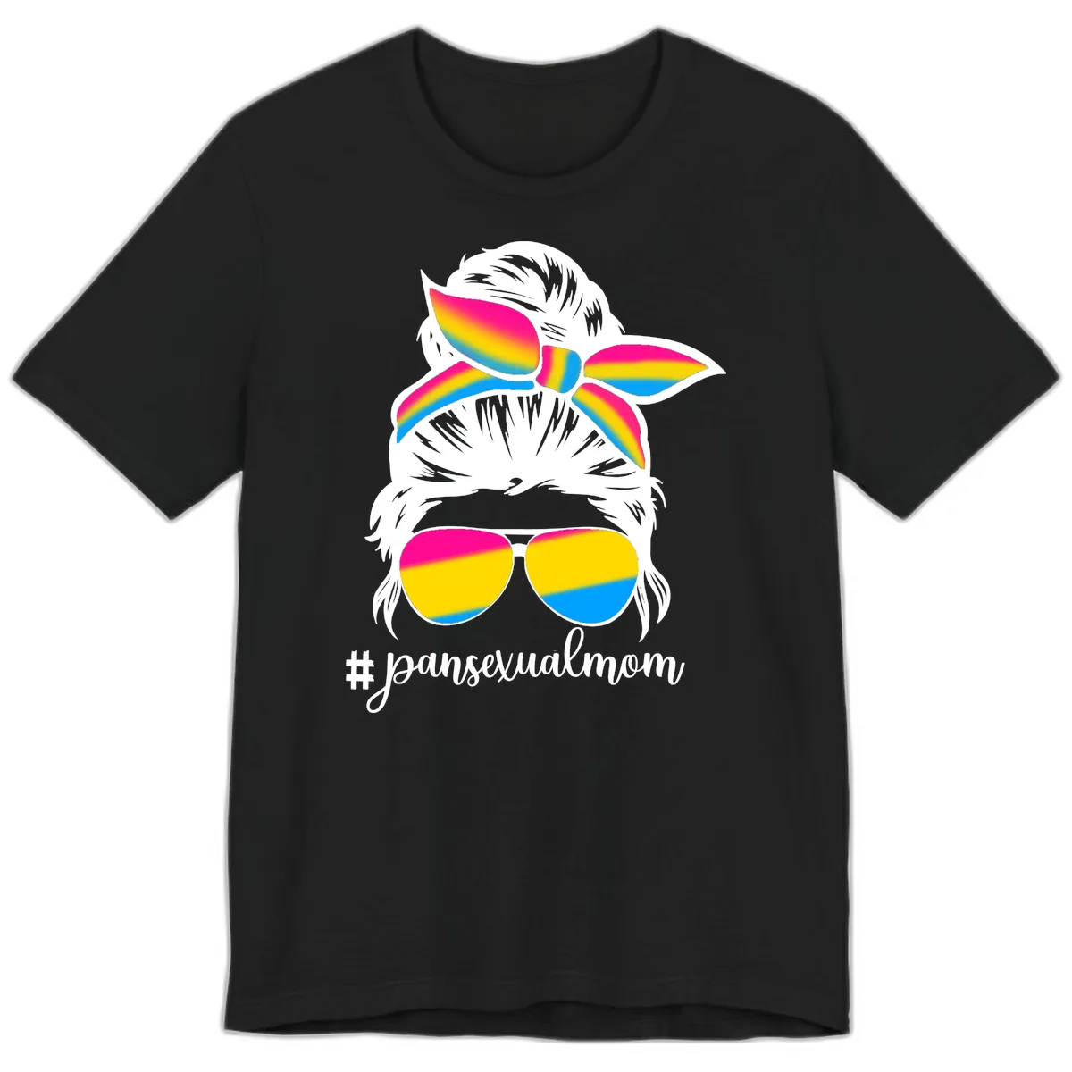 Pansexual Mom Rainbow Pride Premium T-Shirt in Black