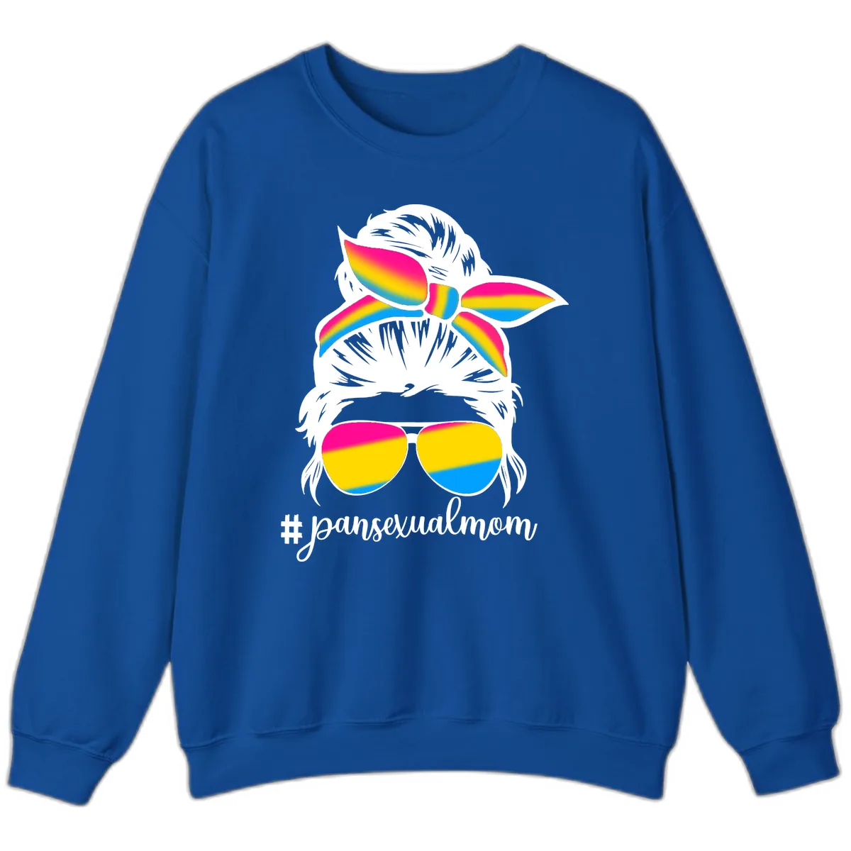 Pansexual Mom Rainbow Pride Sweatshirt in Royal
