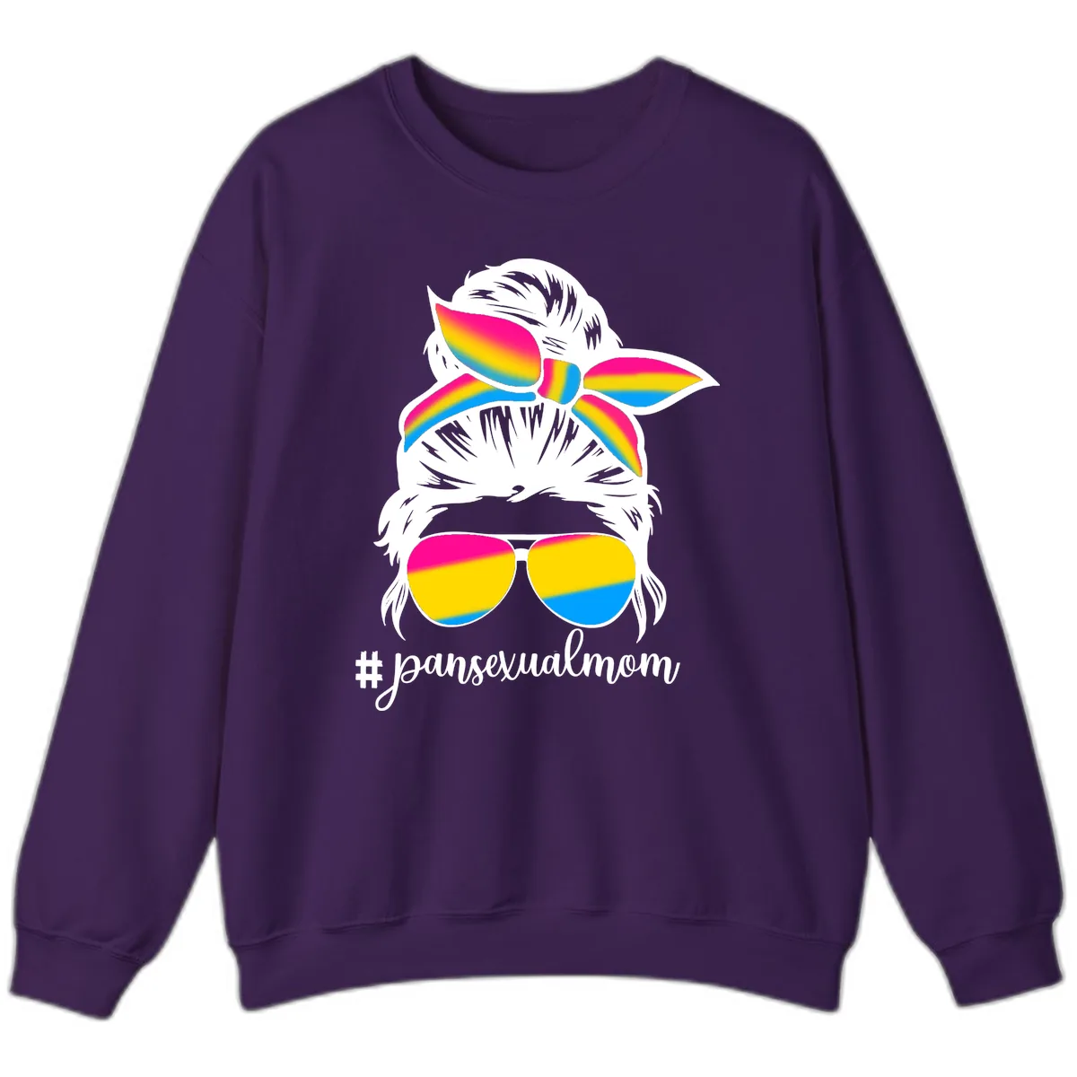 Pansexual Mom Rainbow Pride Sweatshirt in Purple