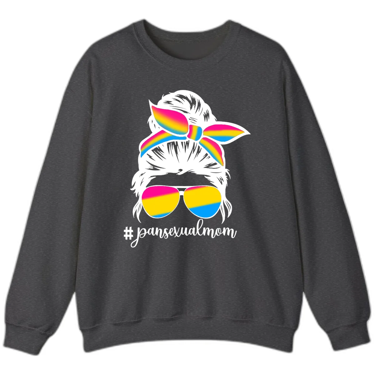 Pansexual Mom Rainbow Pride Sweatshirt in Dark Heather