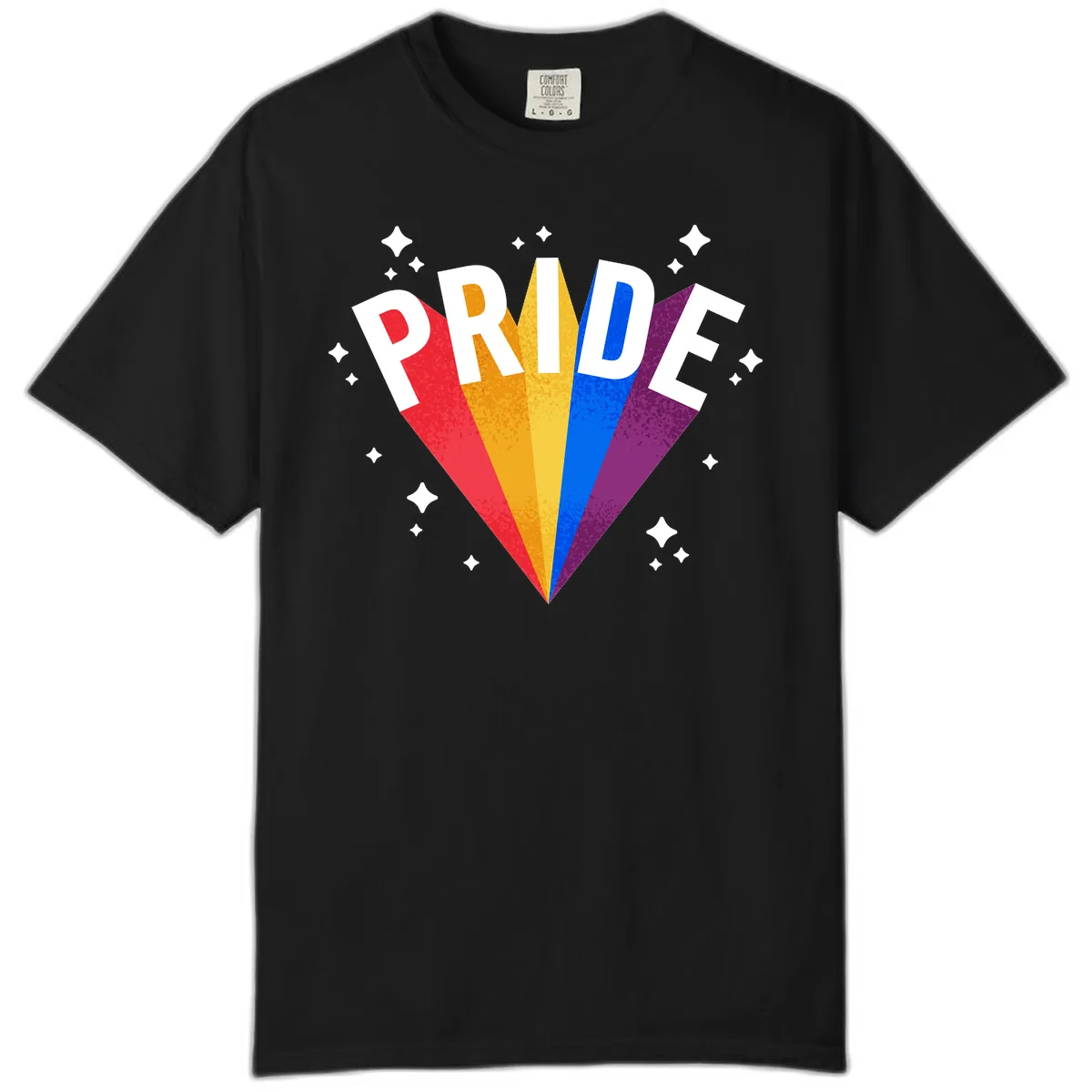 Rainbow Pride Fan Design Comfort Color in Black