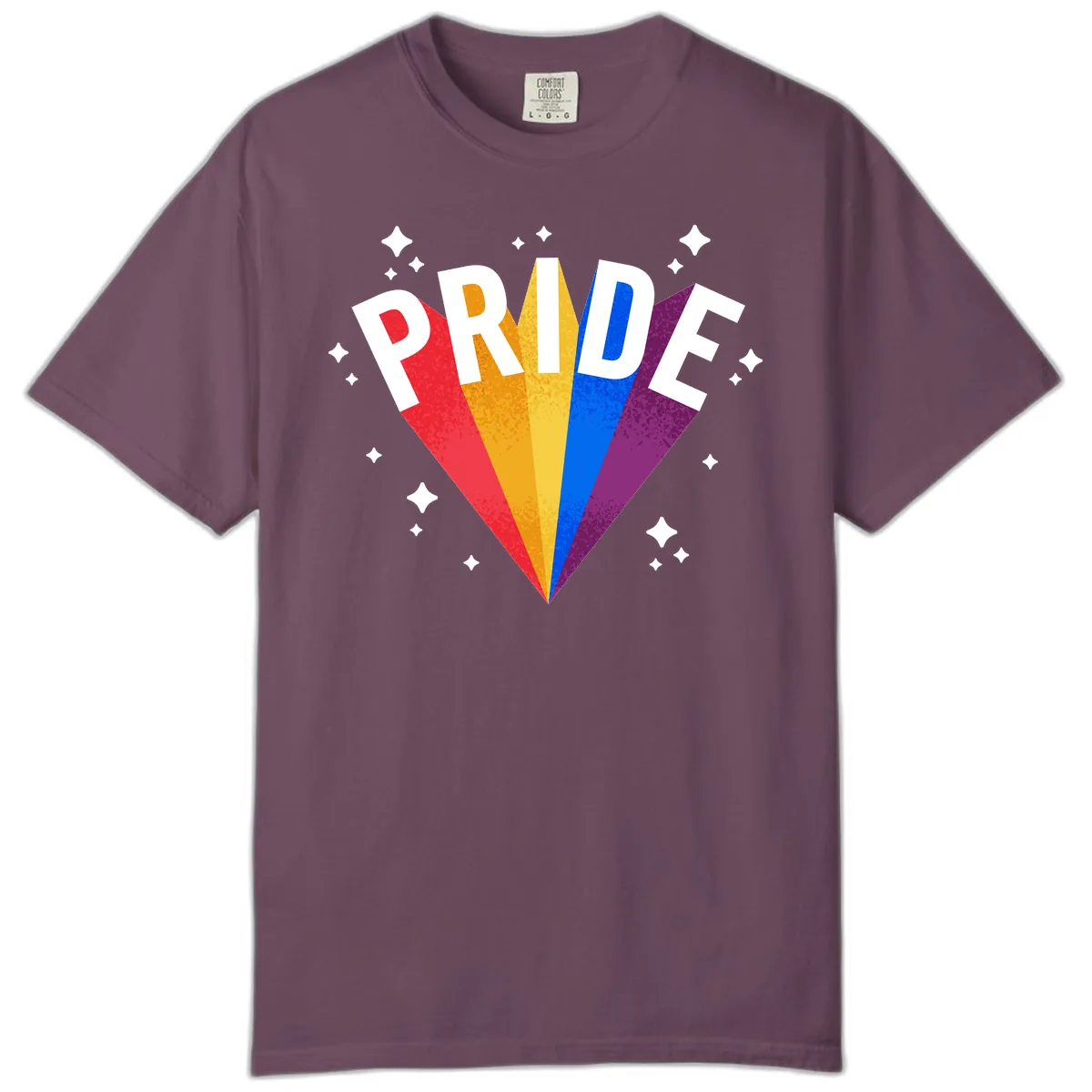 Rainbow Pride Fan Design Comfort Color in Berry