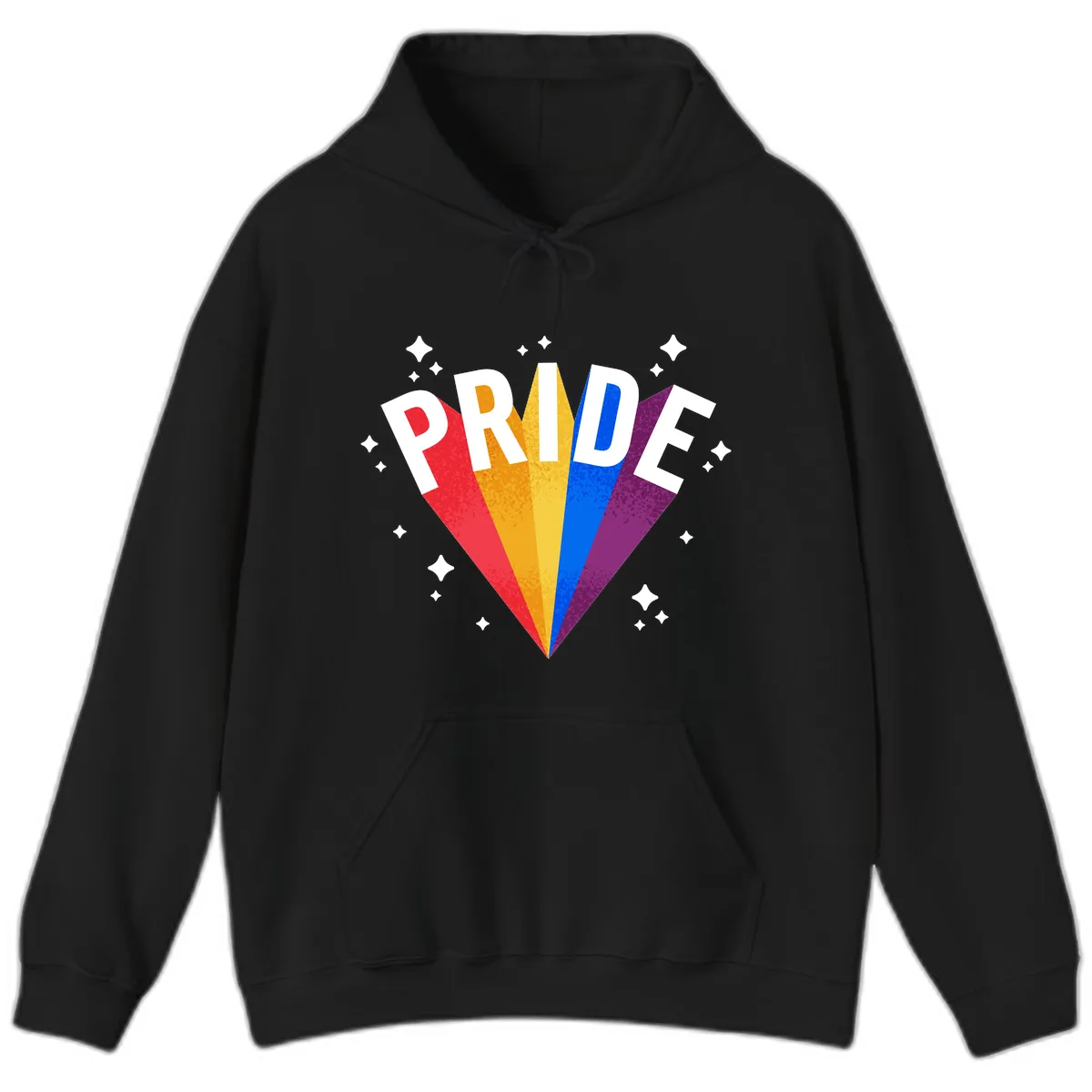 Rainbow Pride Fan Design Hoodie in Black