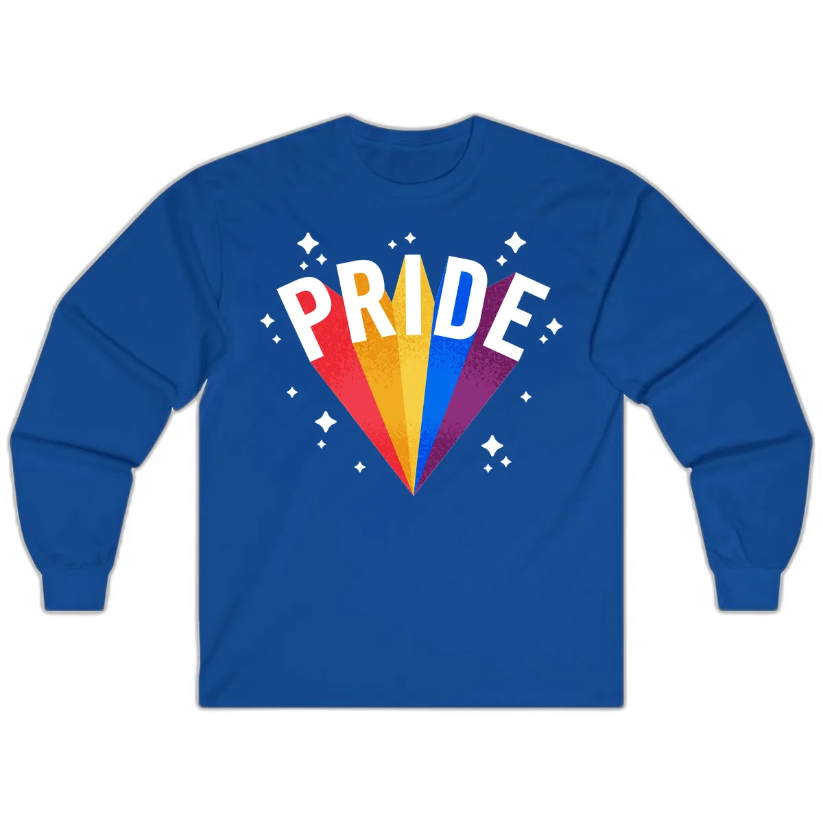 Rainbow Pride Fan Design Long Sleeve in Royal