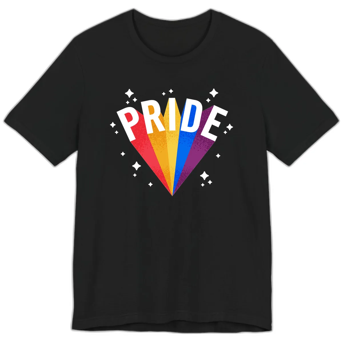 Rainbow Pride Fan Design Premium T-Shirt in Black