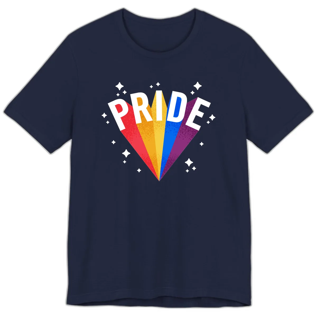 Rainbow Pride Fan Design Premium T-Shirt in Navy