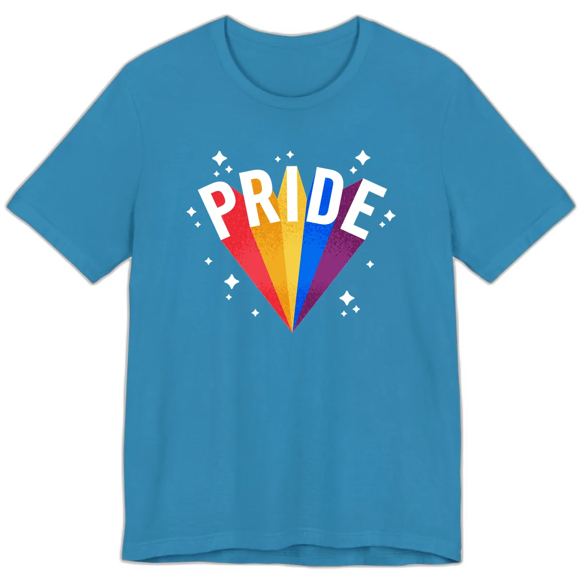 Rainbow Pride Fan Design Premium T-Shirt in Aqua