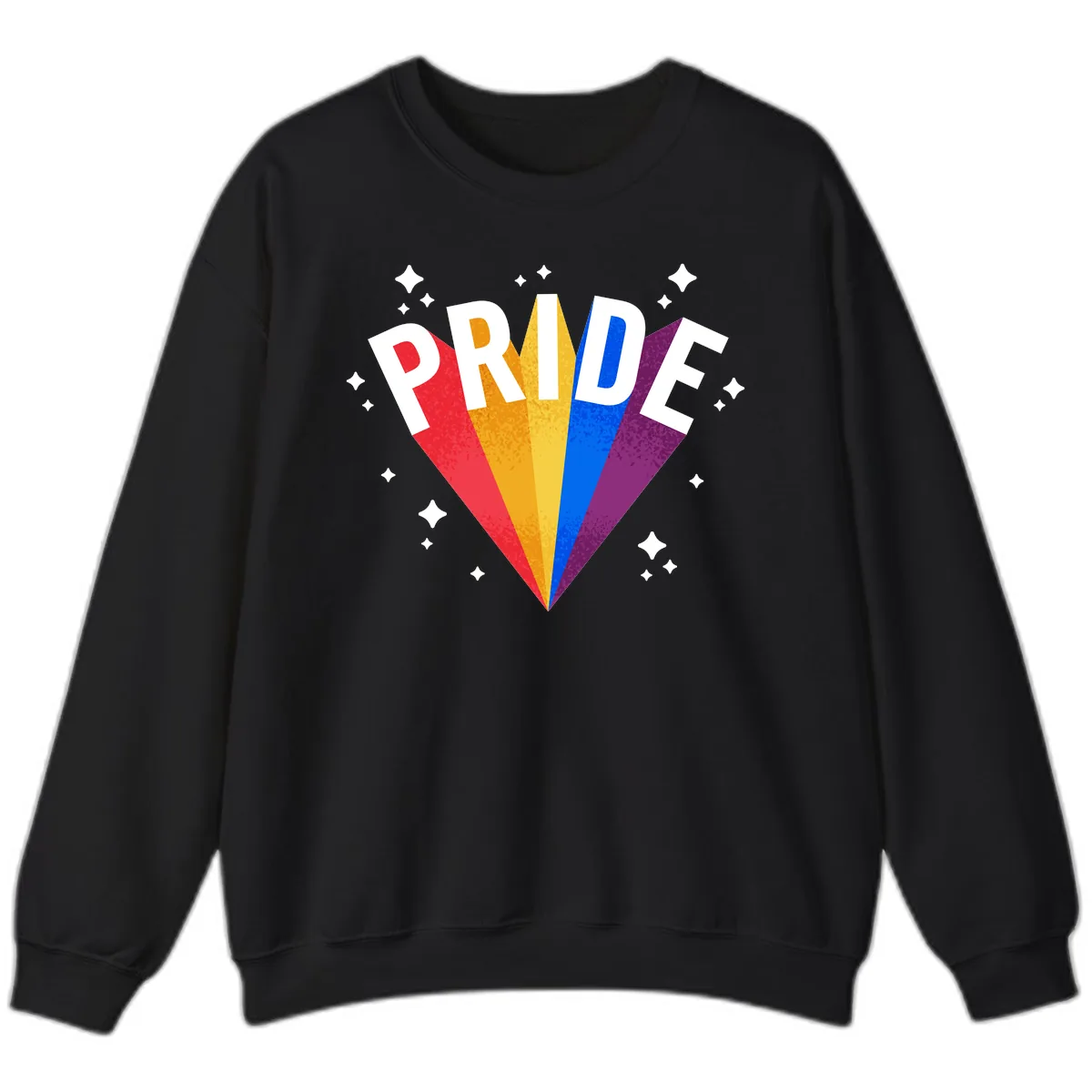 Rainbow Pride Fan Design Sweatshirt in Black