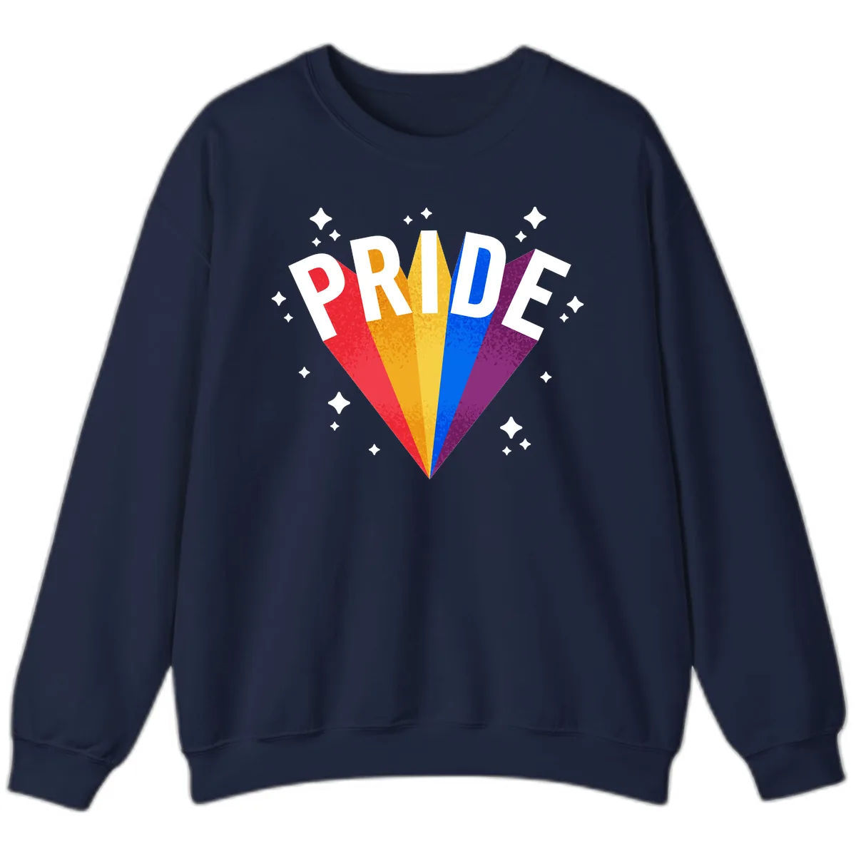 Rainbow Pride Fan Design Sweatshirt in Navy