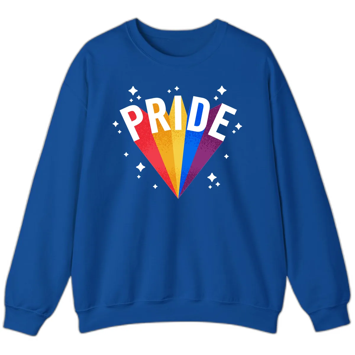 Rainbow Pride Fan Design Sweatshirt in Royal