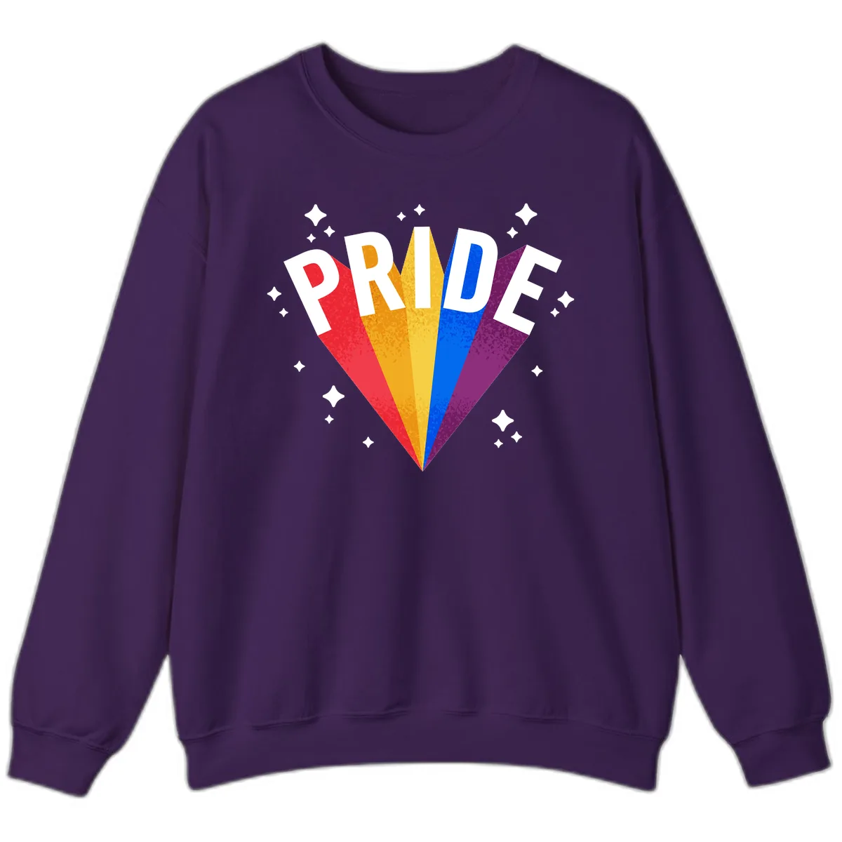 Rainbow Pride Fan Design Sweatshirt in Purple