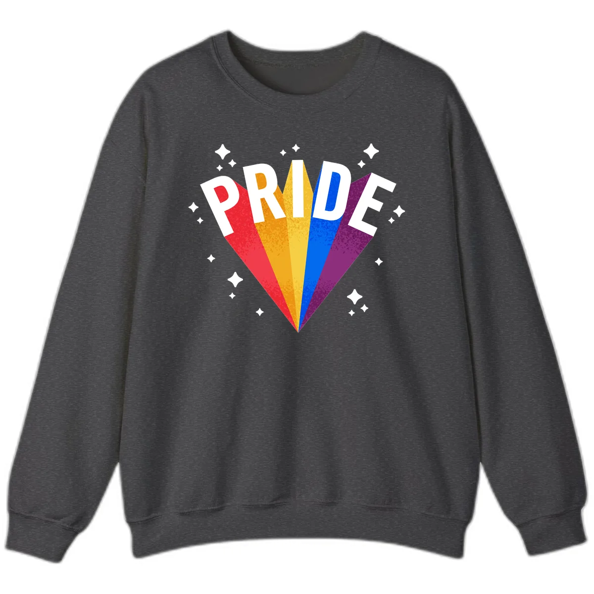Rainbow Pride Fan Design Sweatshirt in Dark Heather
