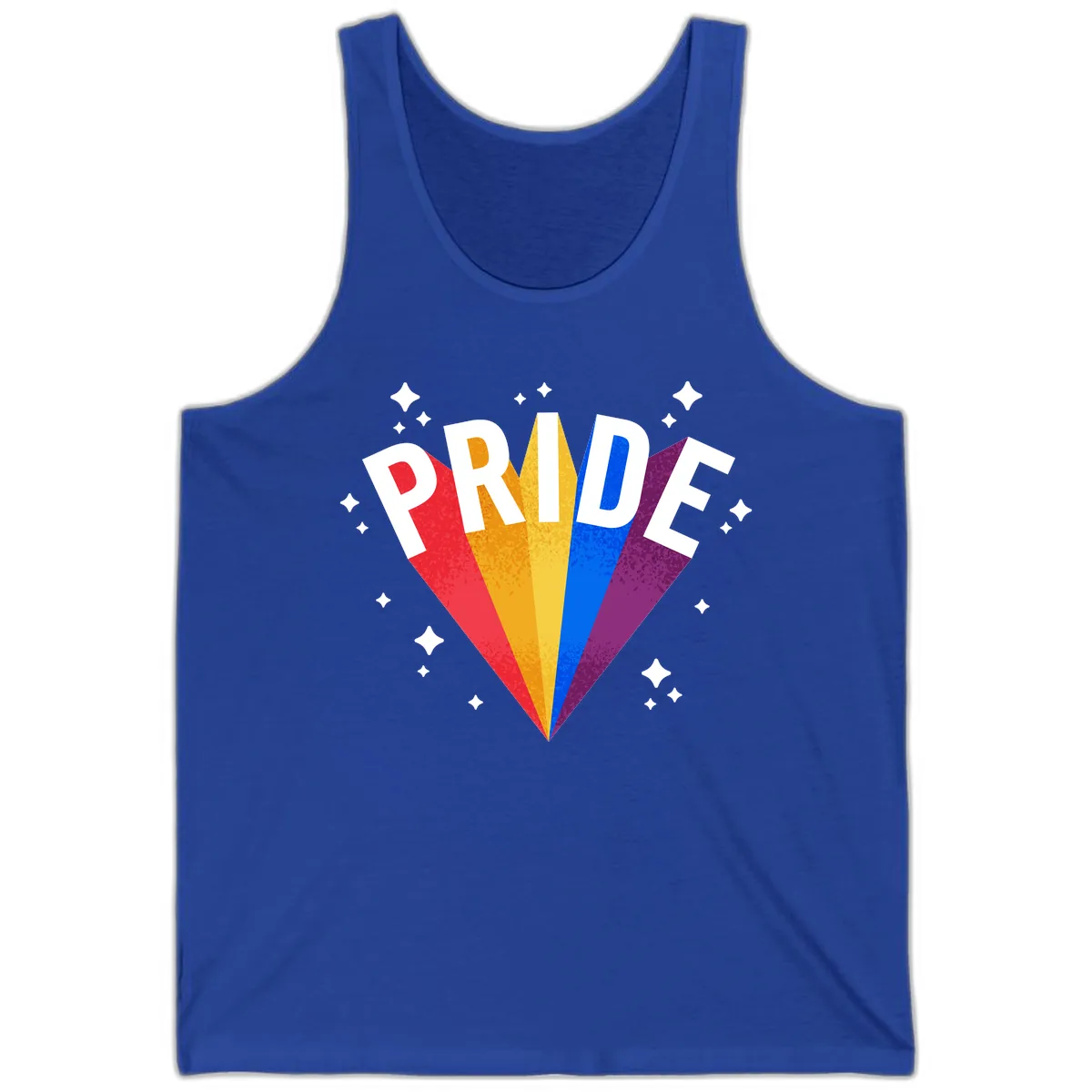 Rainbow Pride Fan Design Tank in True Royal