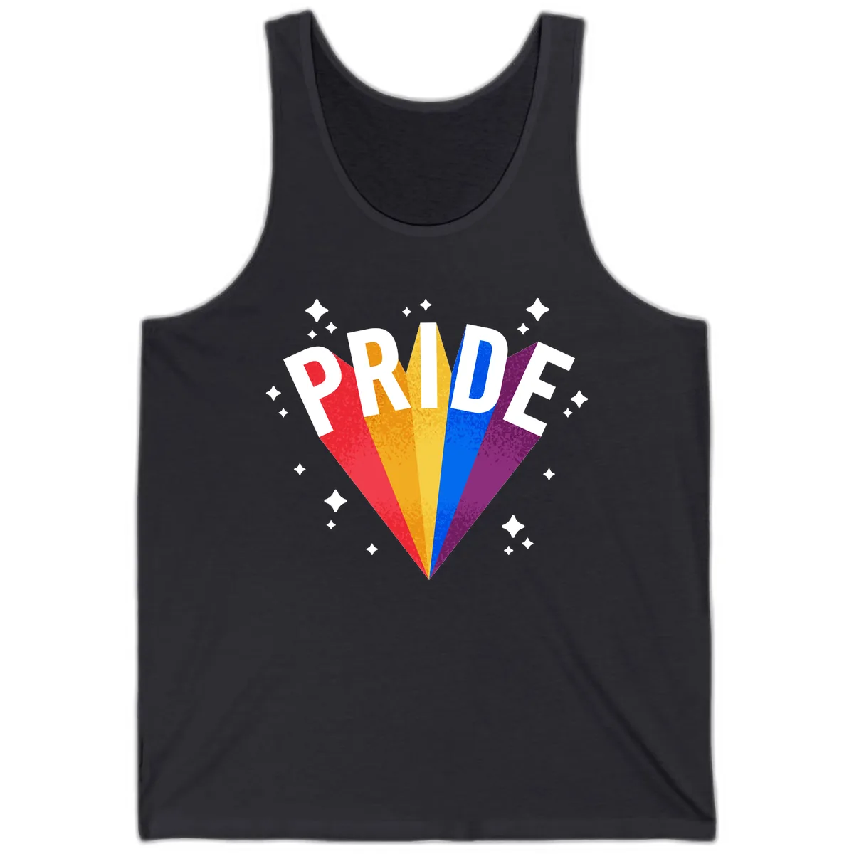 Rainbow Pride Fan Design Tank in Dark Grey
