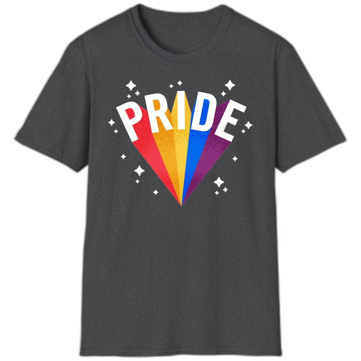 Rainbow Pride Fan Design T-Shirt in Dark Heather