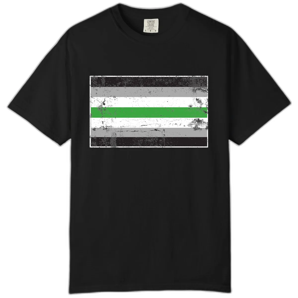 Demigender Pride Flag Stripes Comfort Color in Black