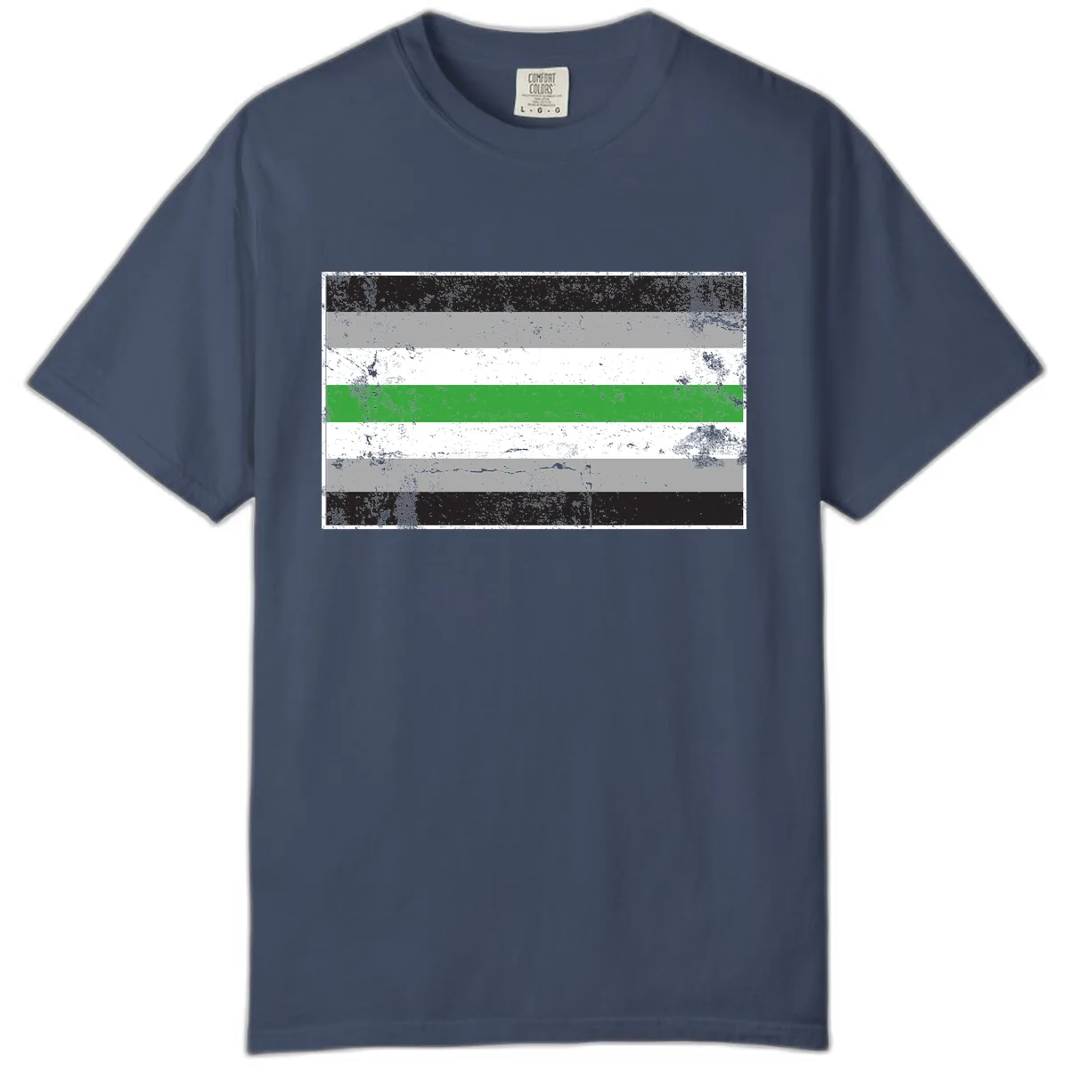 Demigender Pride Flag Stripes Comfort Color in Midnight