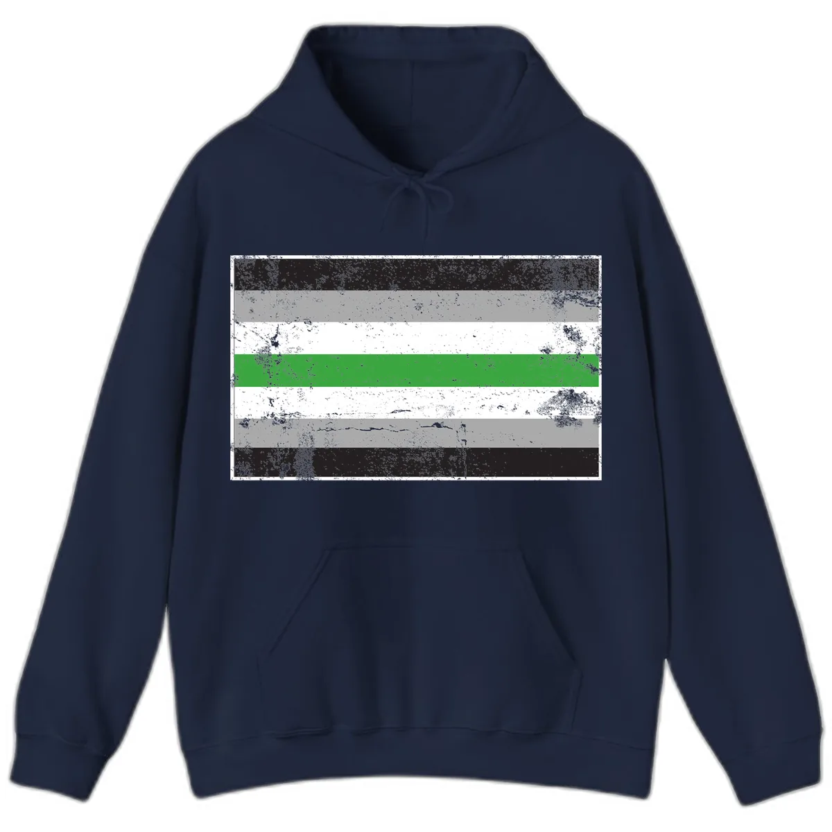 Demigender Pride Flag Stripes Hoodie in Navy