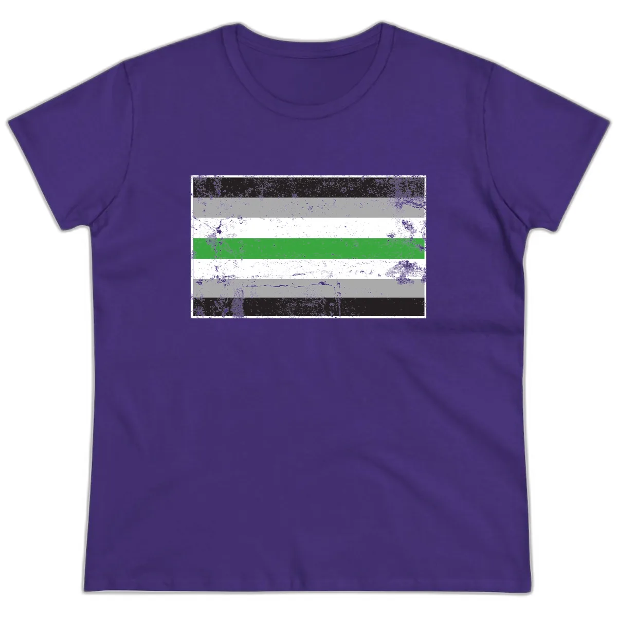 Demigender Pride Flag Stripes Ladies Tee in Purple