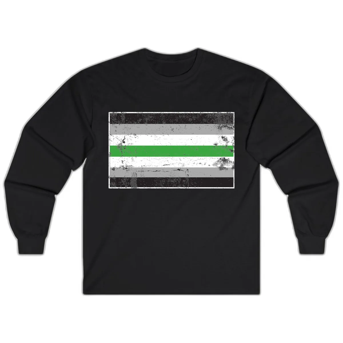 Demigender Pride Flag Stripes Long Sleeve in Black