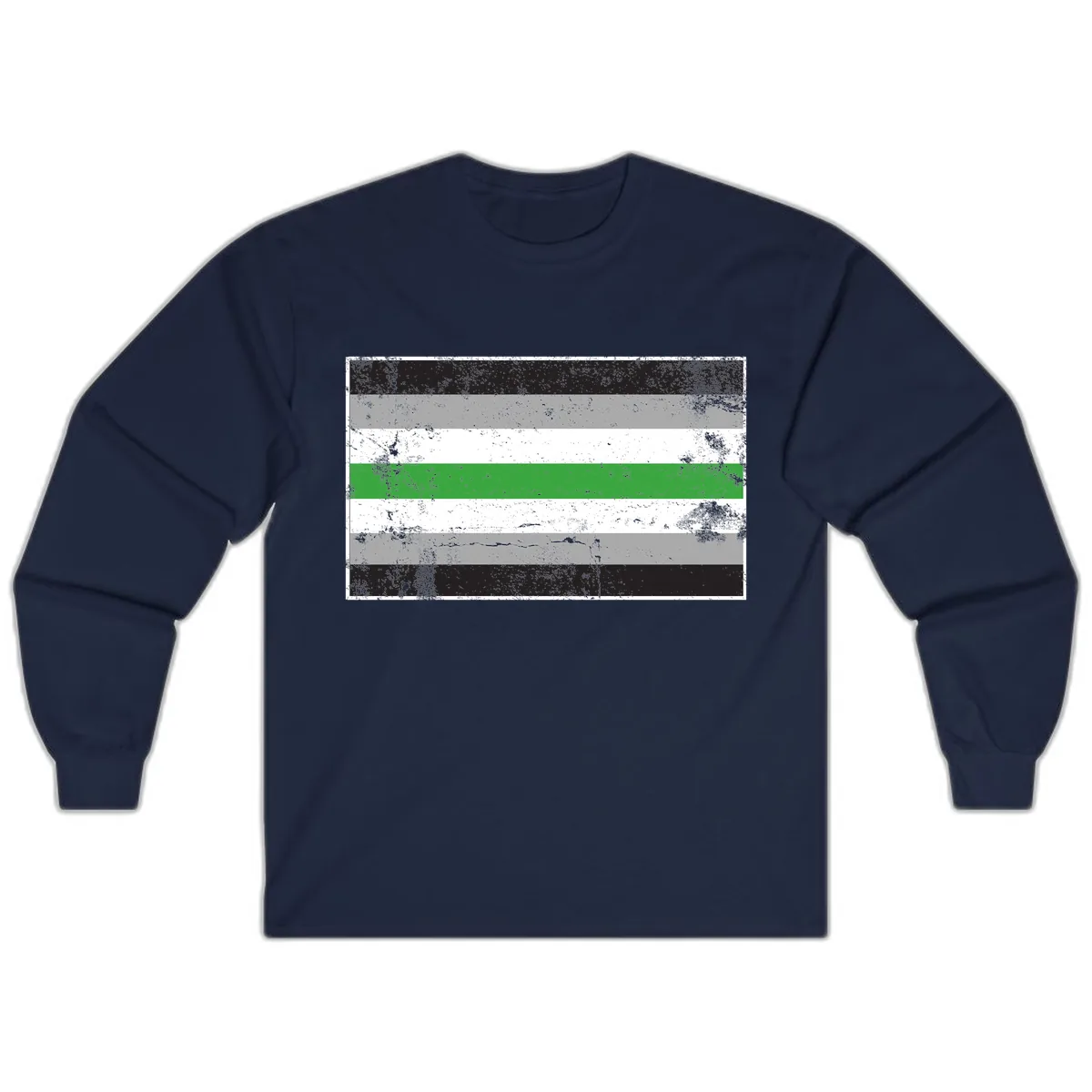 Demigender Pride Flag Stripes Long Sleeve in Navy