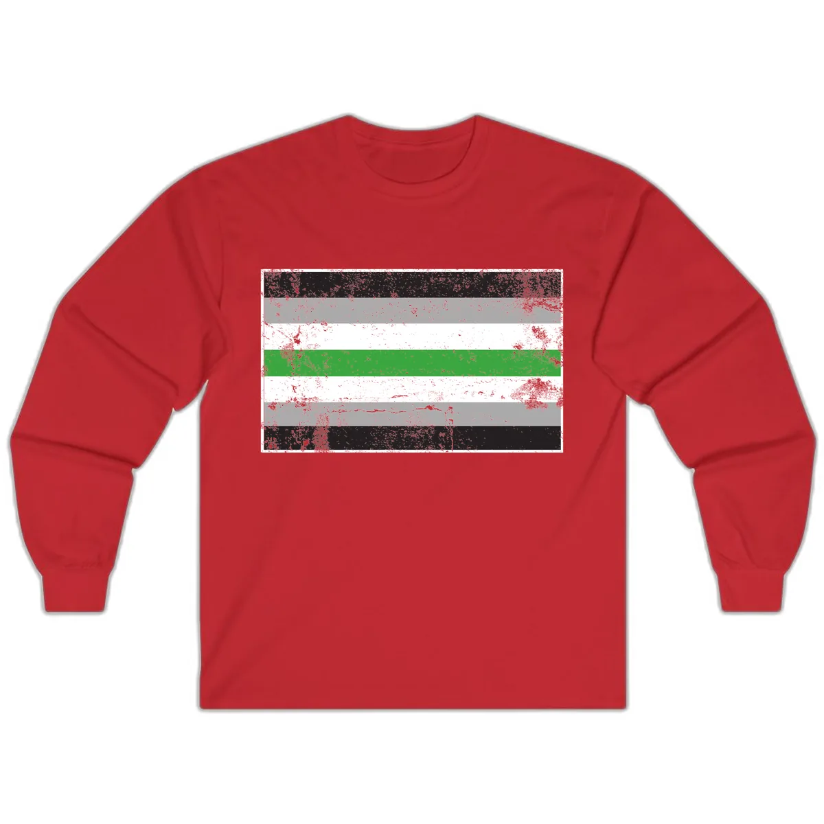 Demigender Pride Flag Stripes Long Sleeve in Red
