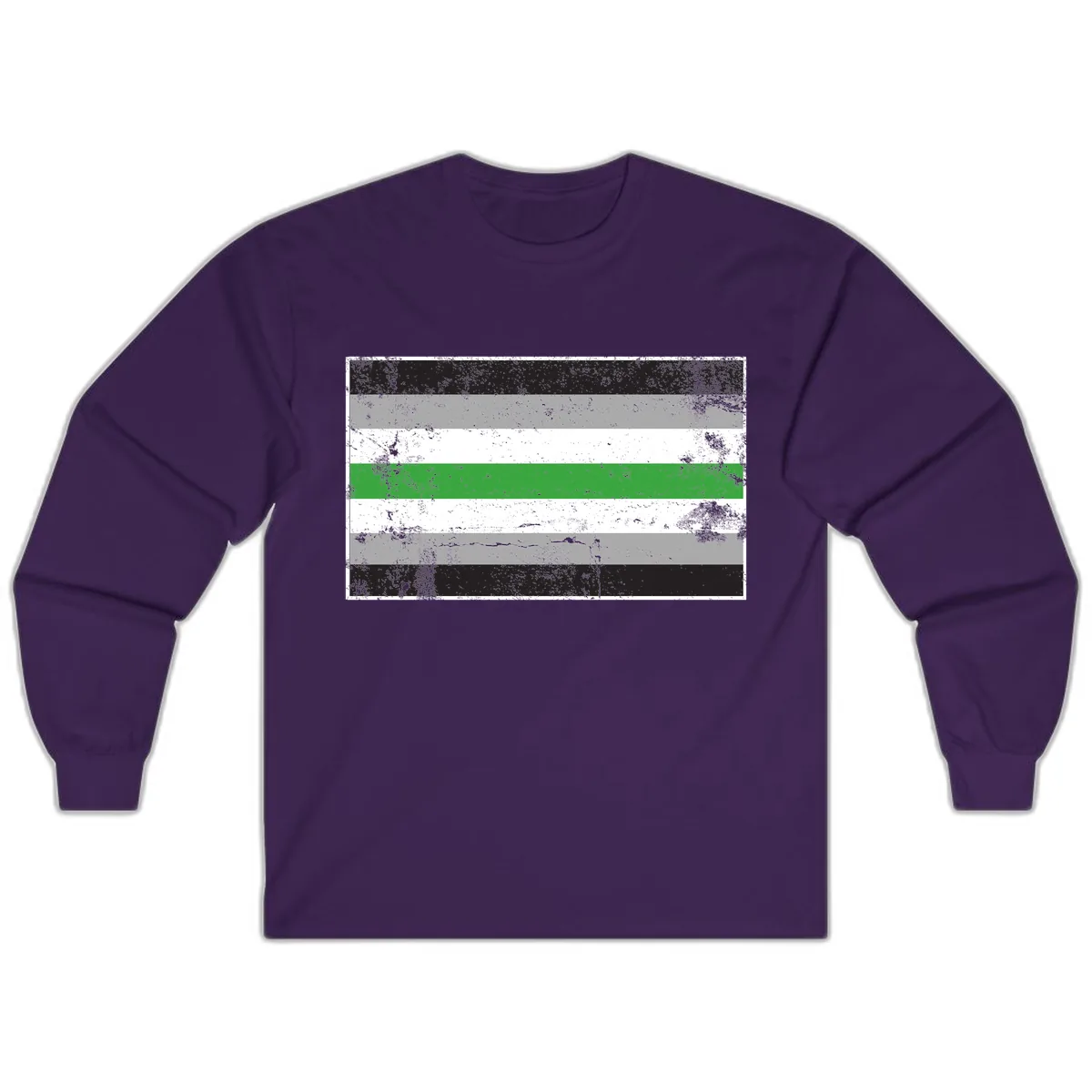 Demigender Pride Flag Stripes Long Sleeve in Purple
