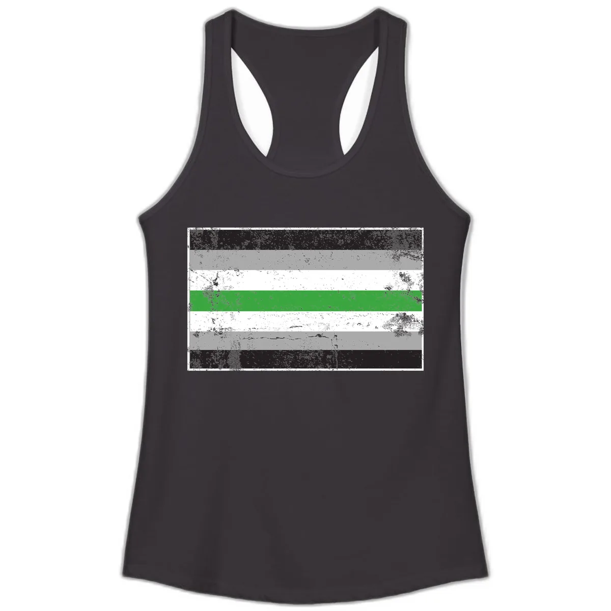 Demigender Pride Flag Stripes Ladies Tank in Black