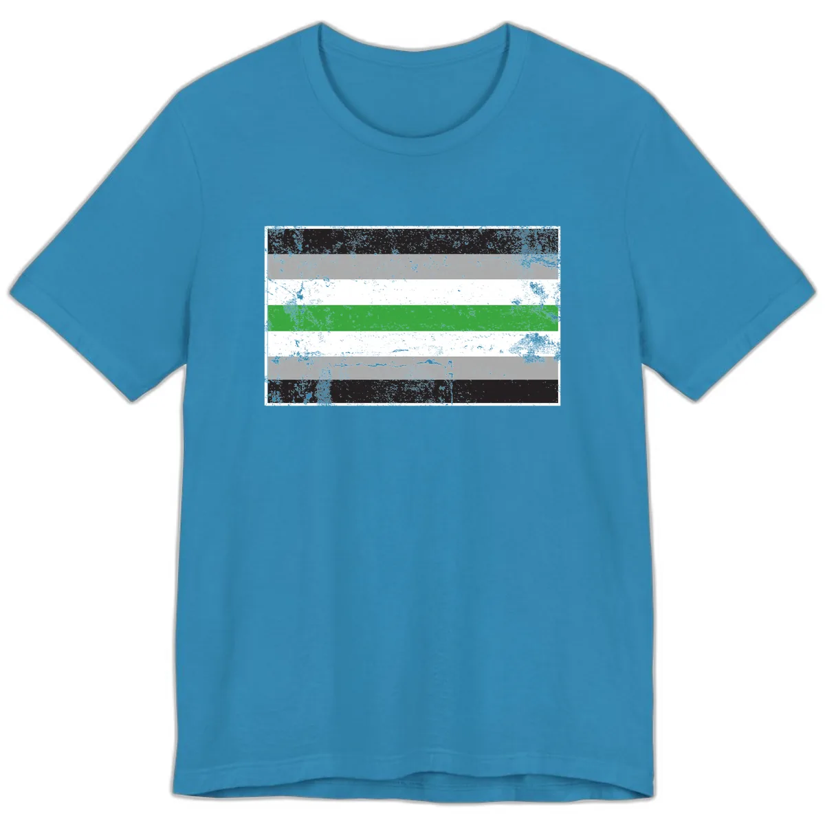 Demigender Pride Flag Stripes Premium T-Shirt in Aqua