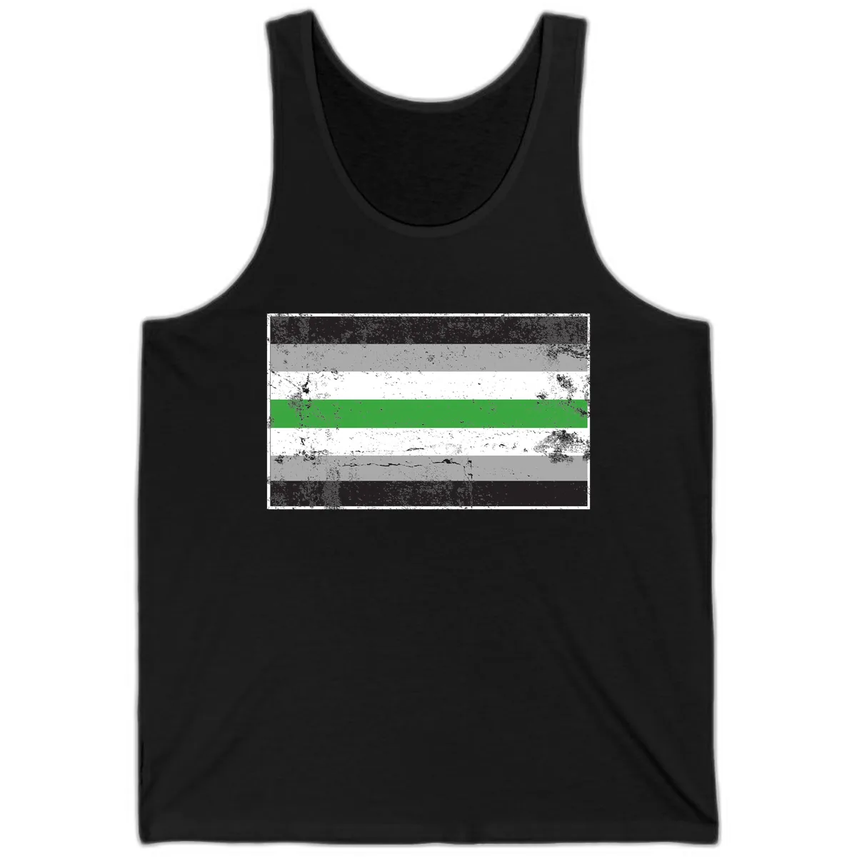 Demigender Pride Flag Stripes Tank in Black
