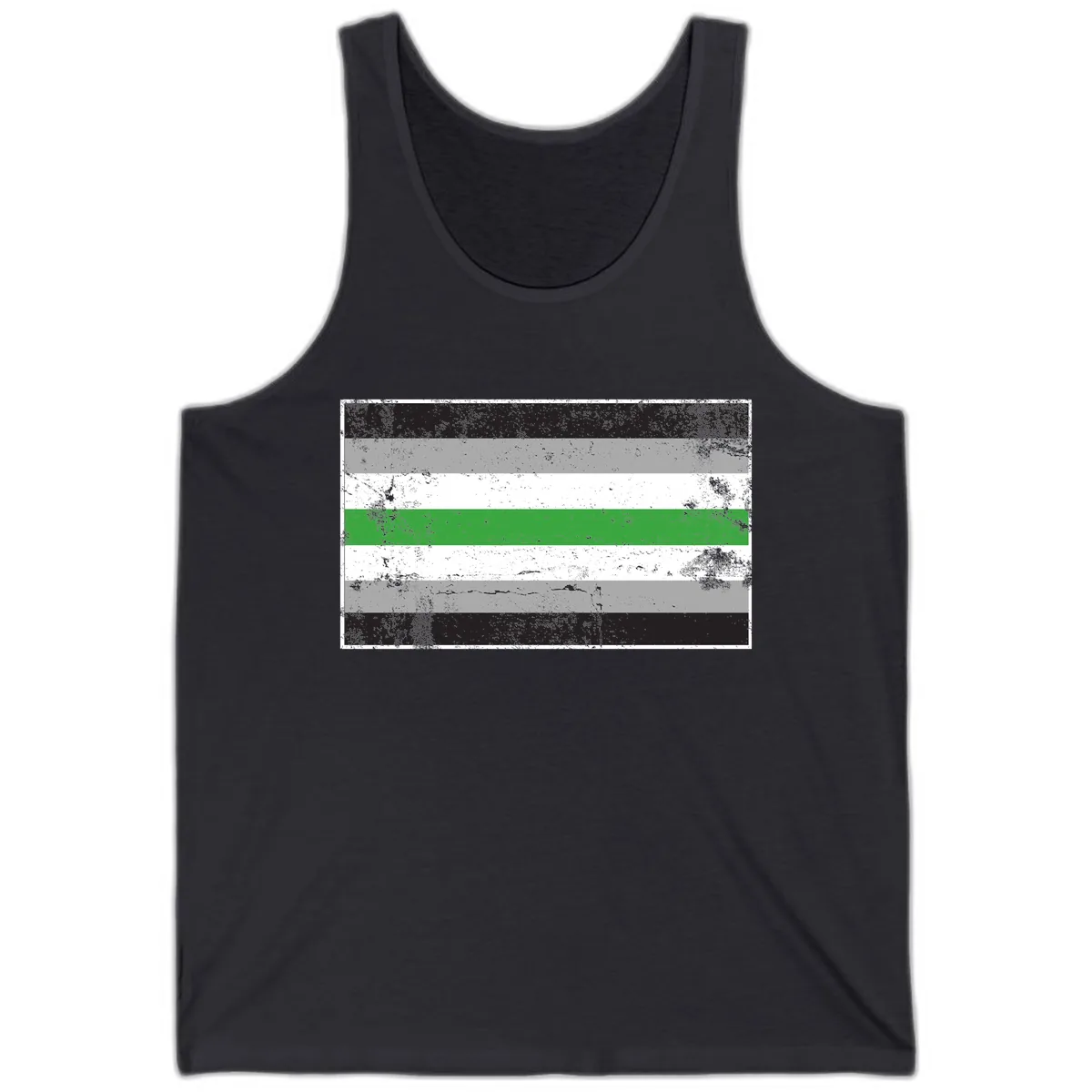 Demigender Pride Flag Stripes Tank in Dark Grey