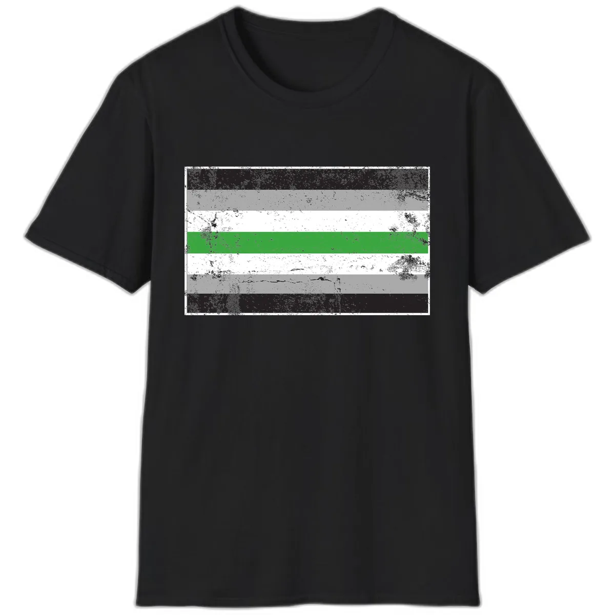 Demigender Pride Flag Stripes T-Shirt in Black