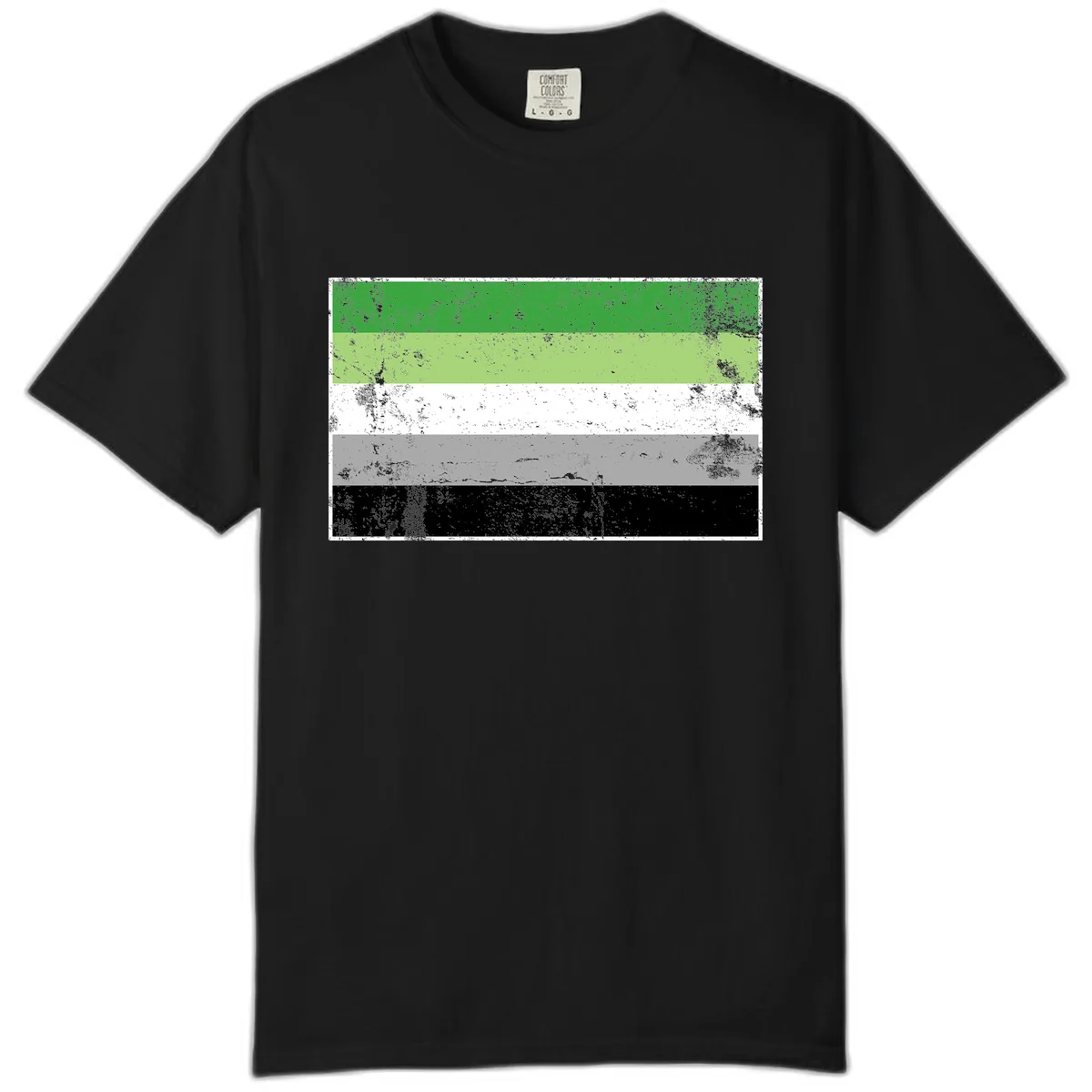 Demigender Pride Flag Stripes Comfort Color in Black