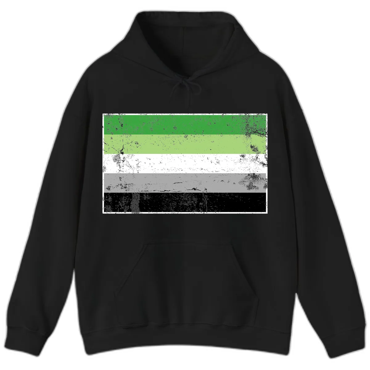 Demigender Pride Flag Stripes Hoodie in Black