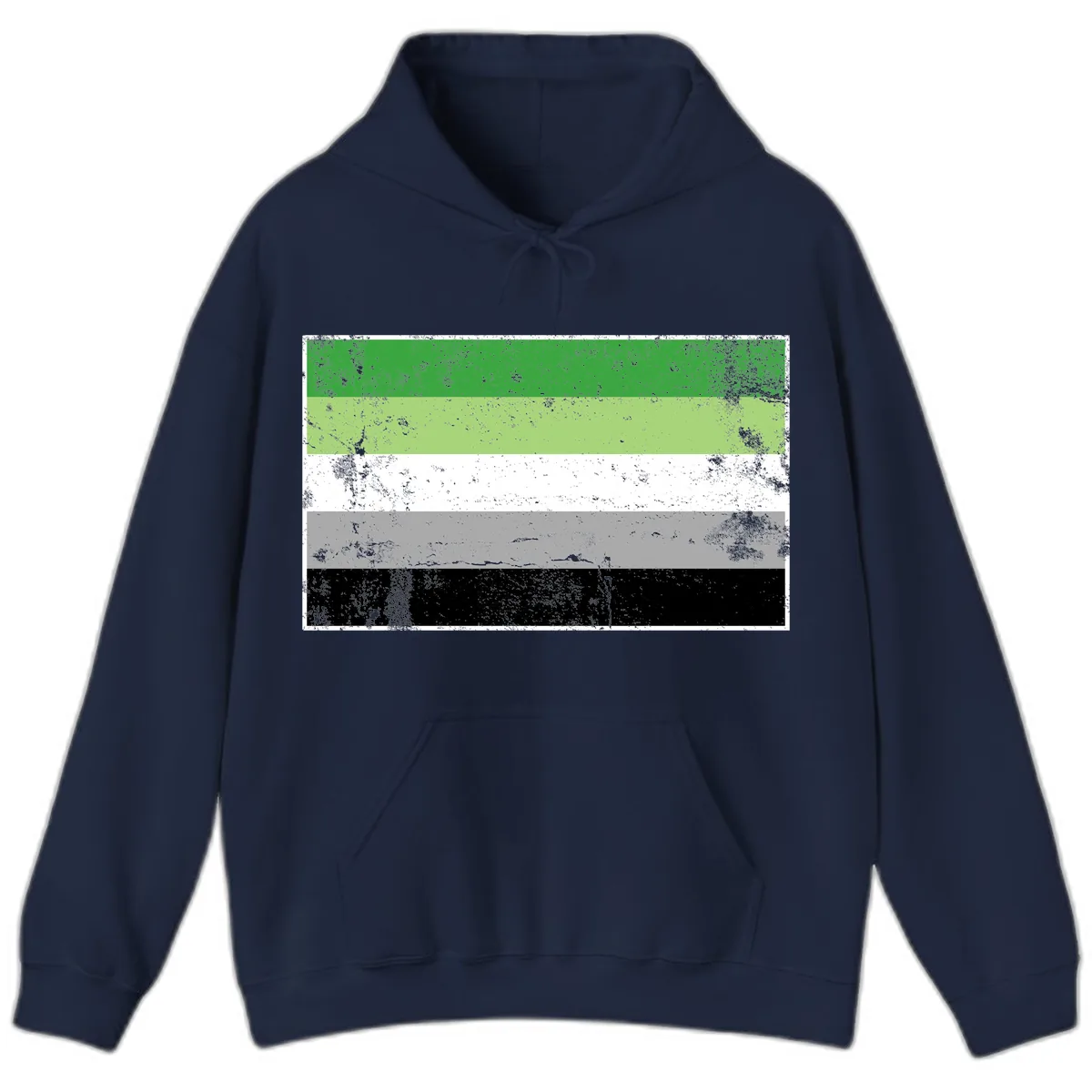 Demigender Pride Flag Stripes Hoodie in Navy