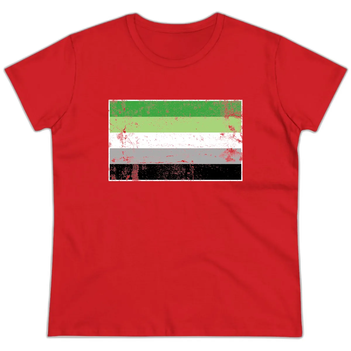 Demigender Pride Flag Stripes Ladies Tee in Red