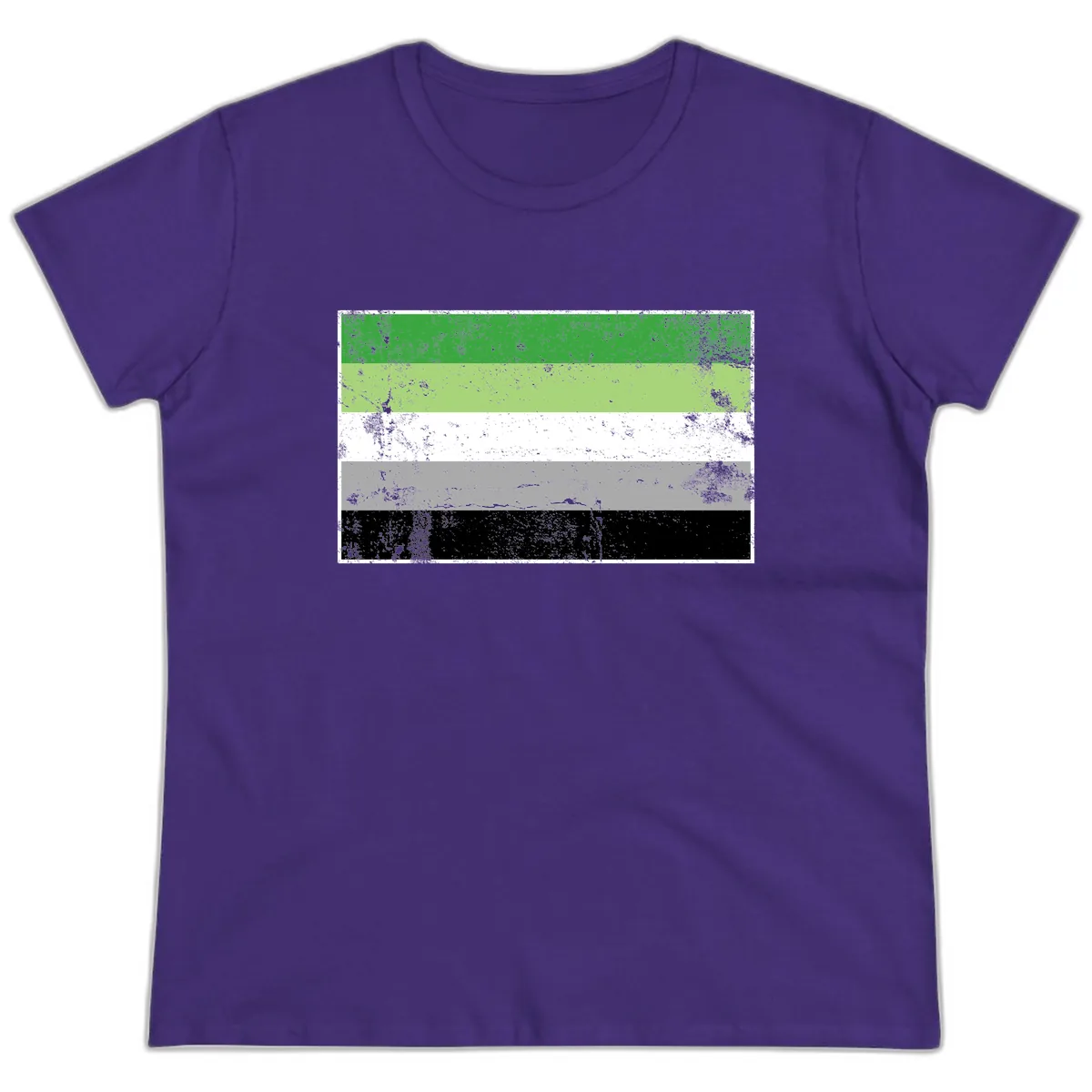 Demigender Pride Flag Stripes Ladies Tee in Purple