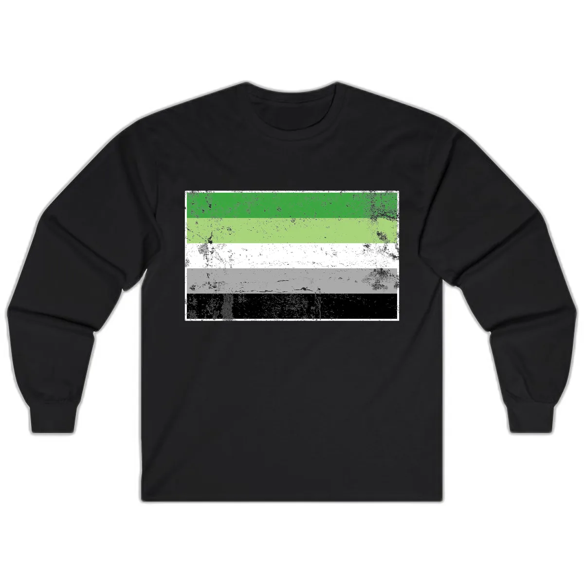 Demigender Pride Flag Stripes Long Sleeve in Black