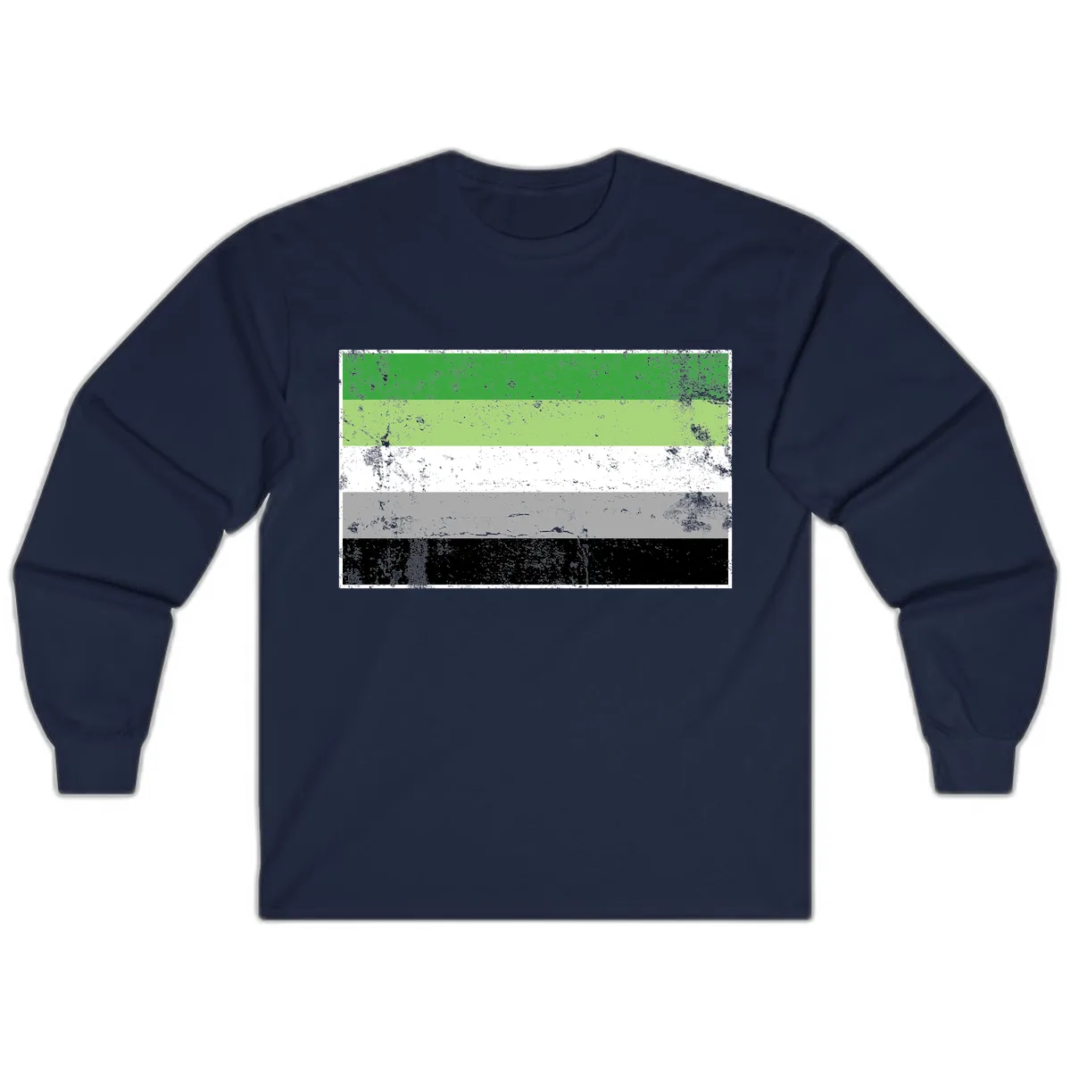 Demigender Pride Flag Stripes Long Sleeve in Navy