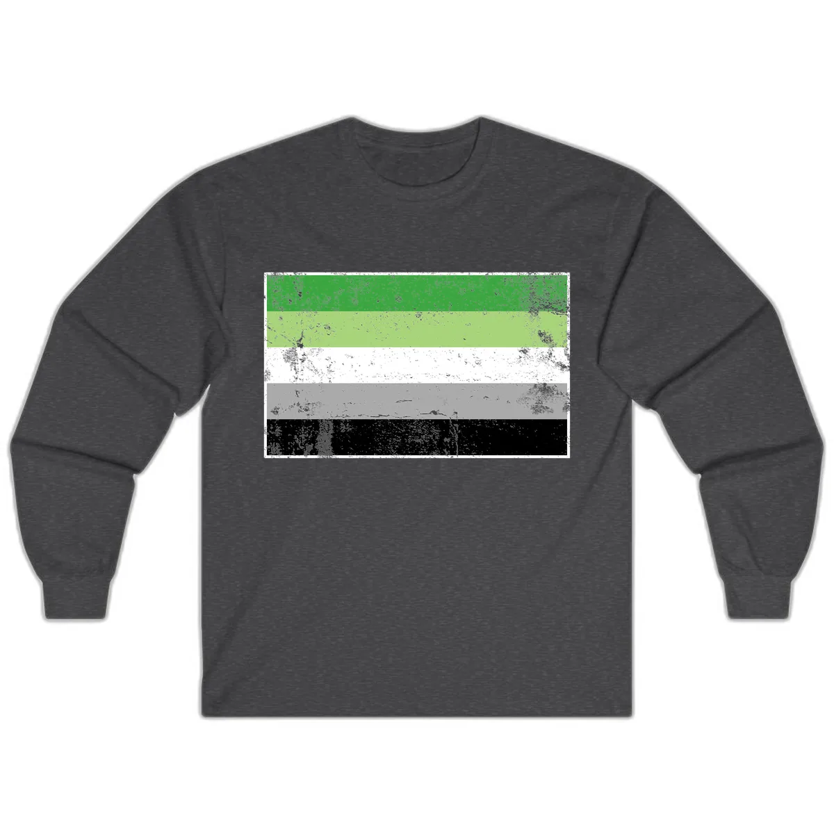 Demigender Pride Flag Stripes Long Sleeve in Dark Heather
