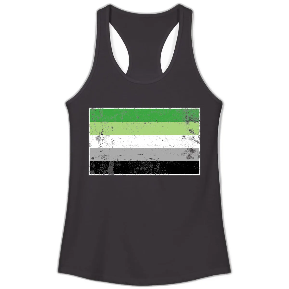 Demigender Pride Flag Stripes Ladies Tank in Black