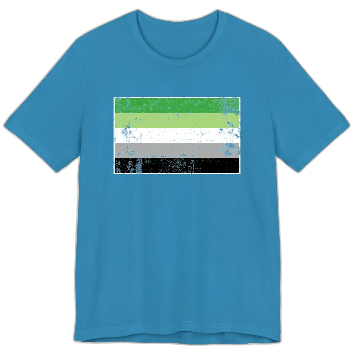 Demigender Pride Flag Stripes Premium T-Shirt in Aqua