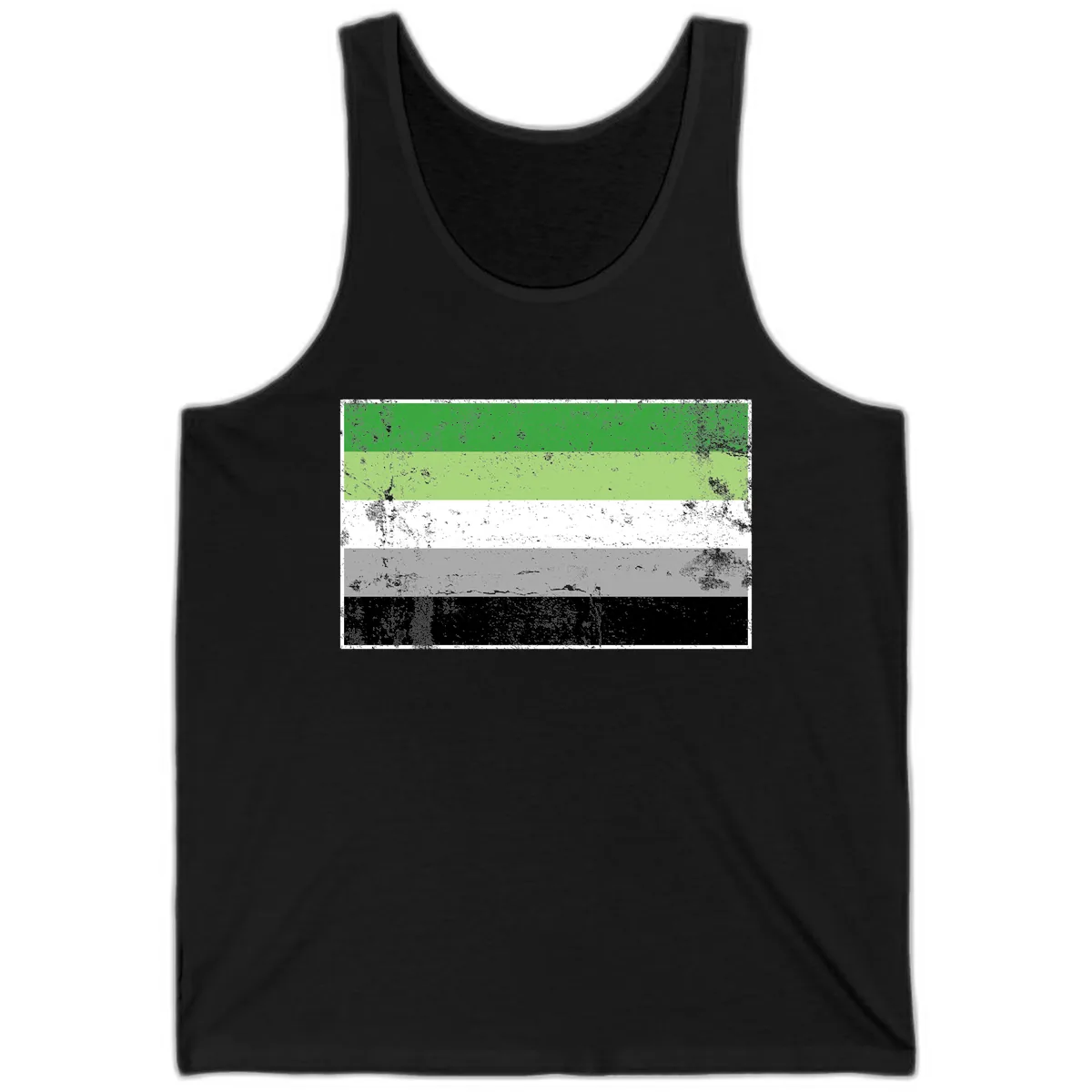 Demigender Pride Flag Stripes Tank in Black