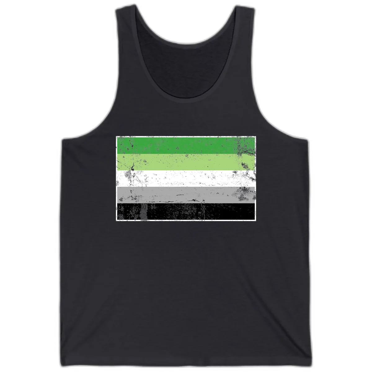 Demigender Pride Flag Stripes Tank in Dark Grey